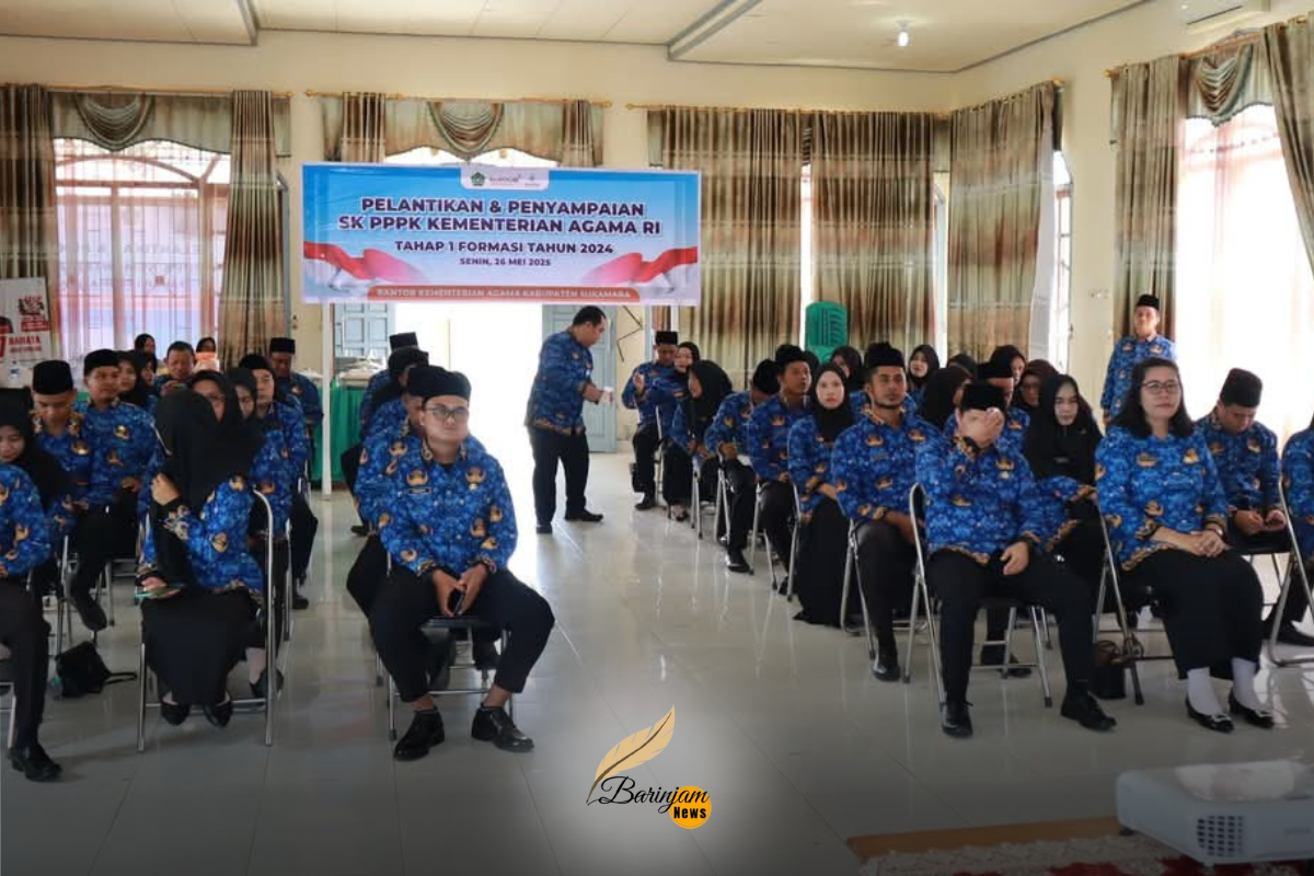 Pelantikan dan Penyerahan SK PPPK Kementerian Agama RI Tahap I Formasi 2024 Digelar di Sukamara