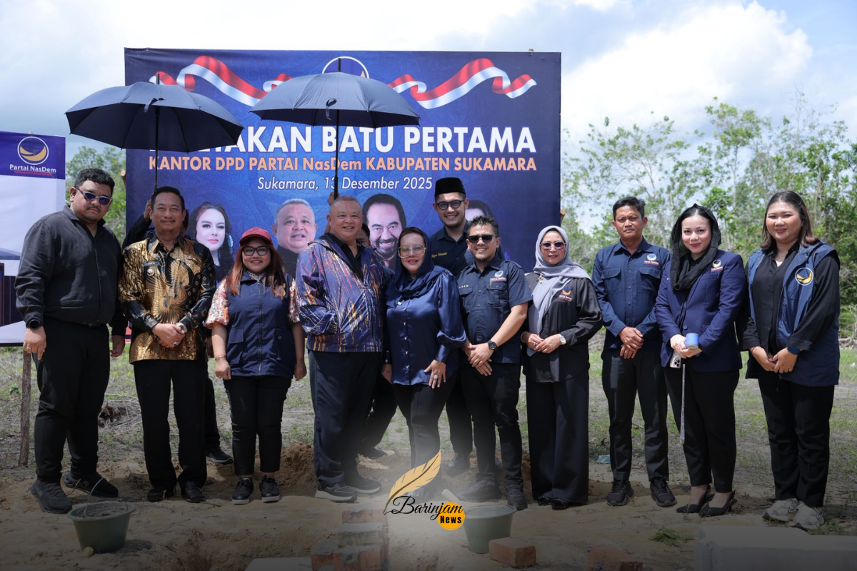 Bupati Sukamara Hadiri Peletakan Batu Pertama Kantor DPD NasDem, Dihadiri Jajaran DPP