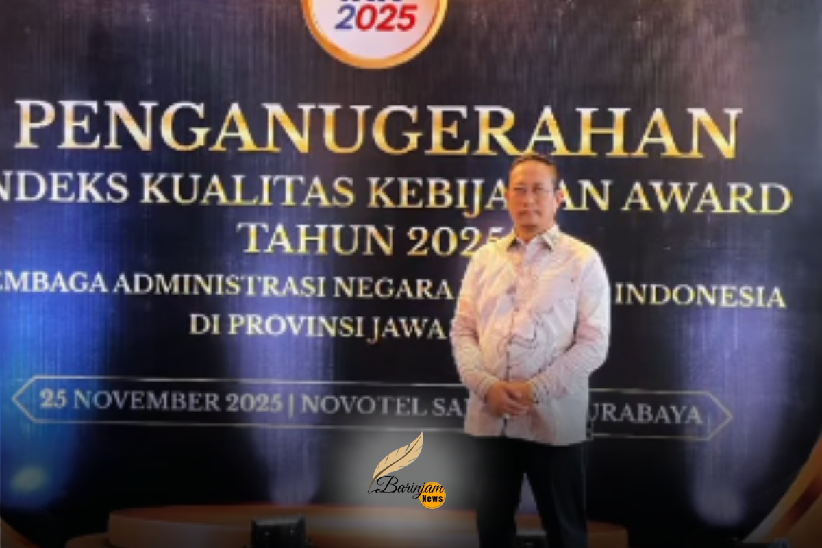 Bupati Sukamara Hadiri Penganugerahan Indeks Kualitas Kebijakan 2025 di Surabaya